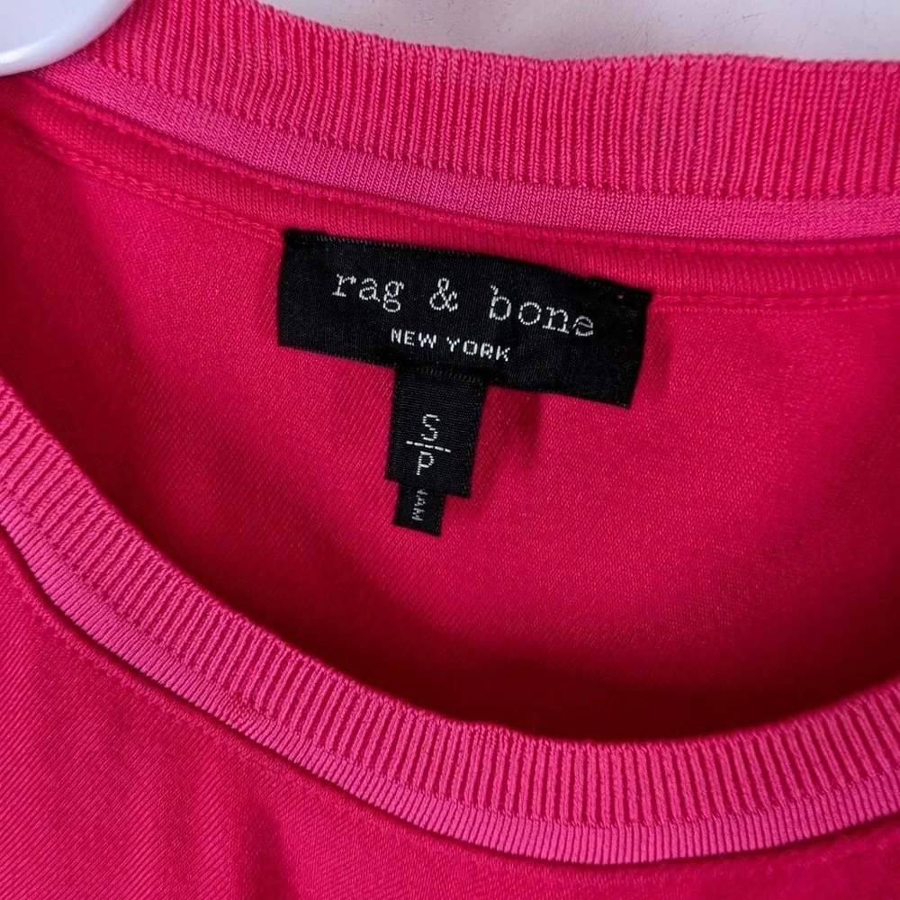 Rag & Bone Pink Marina Twisted Front Knot Short Sleeve Crew Neck T-Shirt Small - Picture 5 of 7